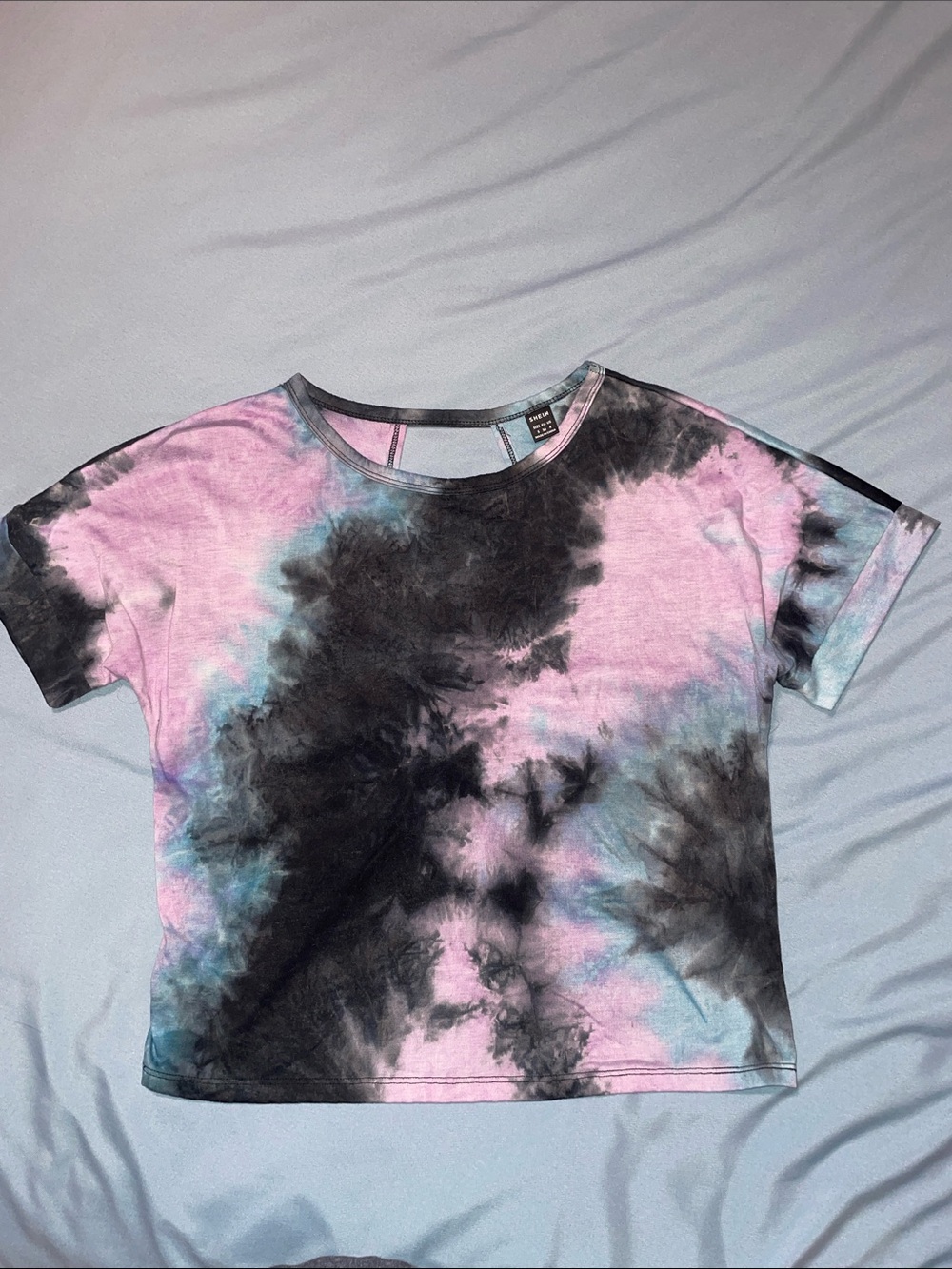 Tie-Dye Short Sleeve Top, Open Back